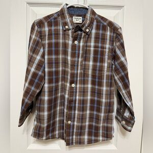 OshKosh B'gosh Brown and Blue Plaid Shirt